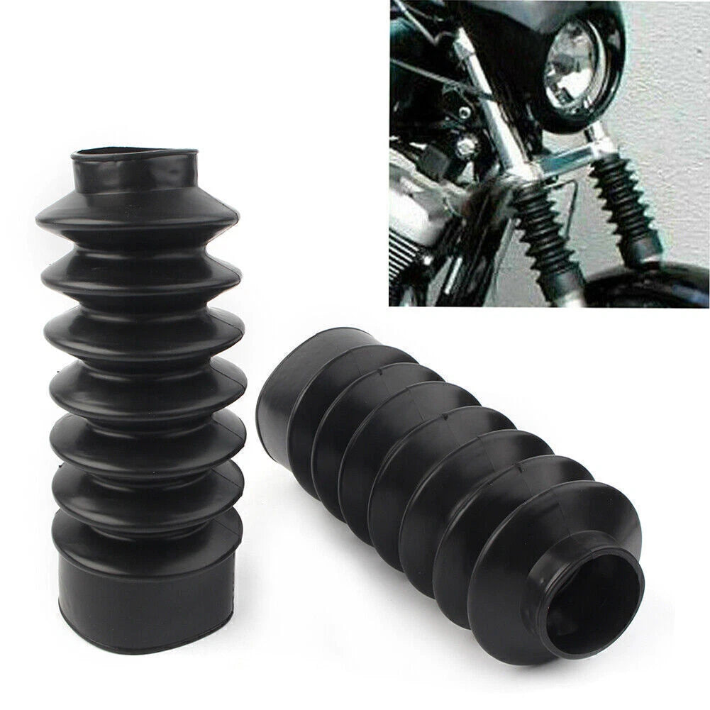 39mm Short Boots Fork Cover Gaiters Gator Rubber For Harley Sportster XL883 1200