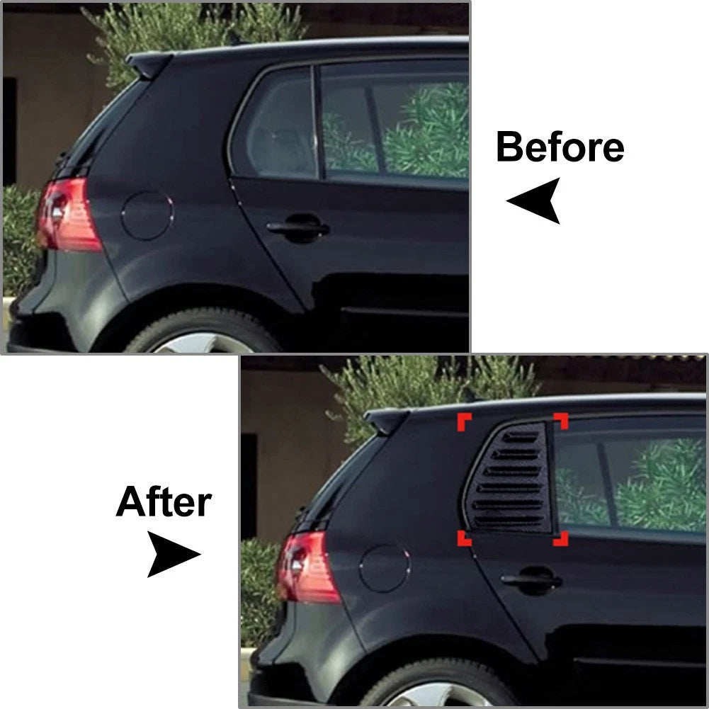 Carbon Fiber Look Rear Window Louver Shutter Cover For VW Golf MK5 2004-2008