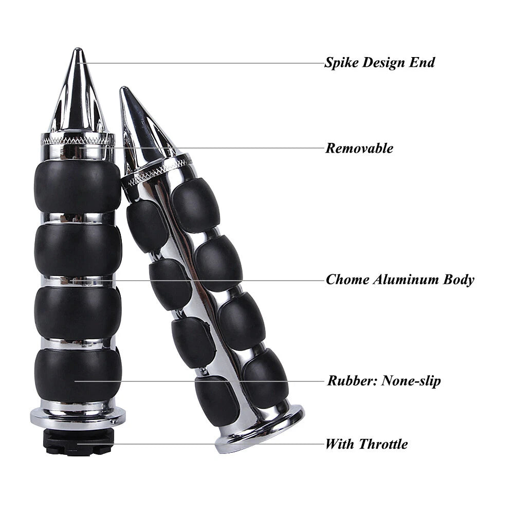 1" Chrome Motorcycle Handlebar Hand Grips Fit for Harley Chopper Bobber Cruiser