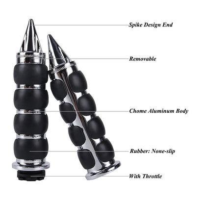 1" Chrome Motorcycle Handlebar Hand Grips Fit for Harley Chopper Bobber Cruiser