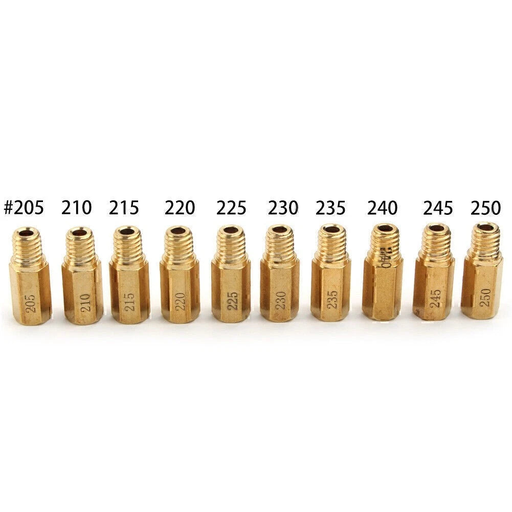 10 Pcs  Carburetor Main Jets Slow Jet Carb Kit For PWK OKO CVK 205-250