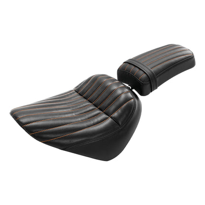 Driver Rider Passenger Pillion Seat Fit For Harley Softail Street Bob 18+ Black