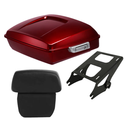Chopped Trunk Pad Mount Rack For Harley Touring FLHX 2014-Up Velocity Red Sunglo