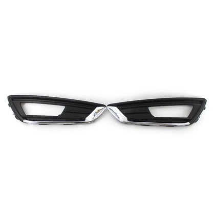1Pair Chrome Black Front Bumper Grill Fog Light Lamp Covers Fit FORD Focus 15-17