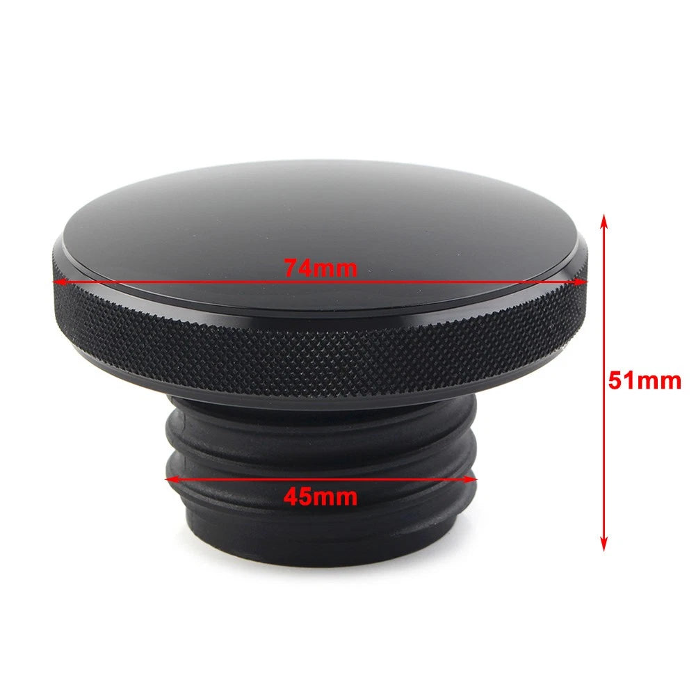 Vented Gas Cap Fuel Tank Cover For Harley Dyna Road King Heritage Softail Black