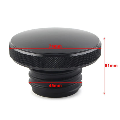 Vented Gas Cap Fuel Tank Cover For Harley Dyna Road King Heritage Softail Black