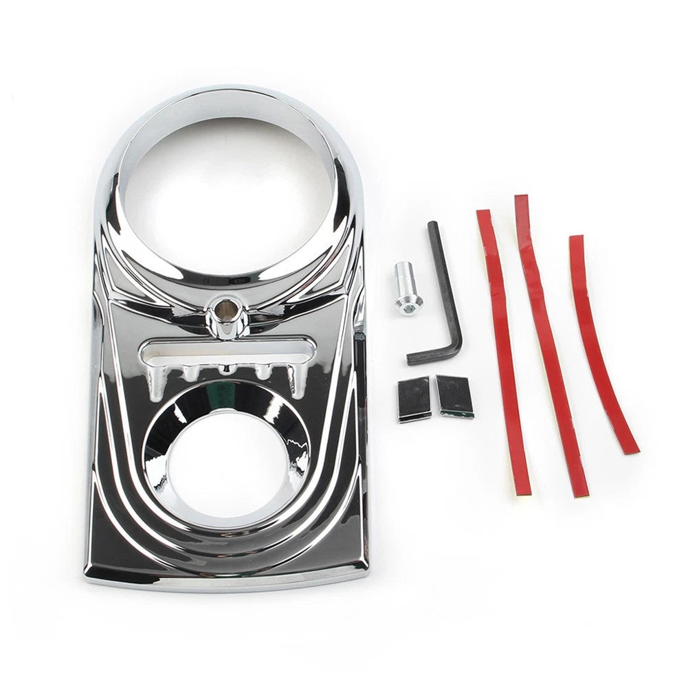 1x Dash Panel Insert Cover Cap Chrome For Harley Softail FLSTC Street Glide