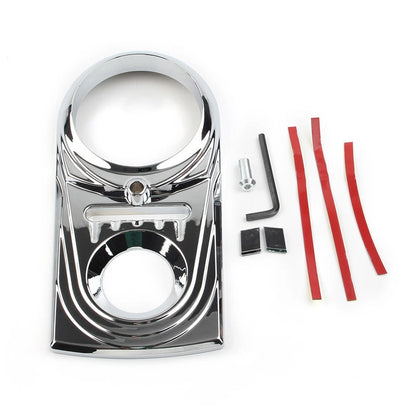 1x Dash Panel Insert Cover Cap Chrome For Harley Softail FLSTC Street Glide