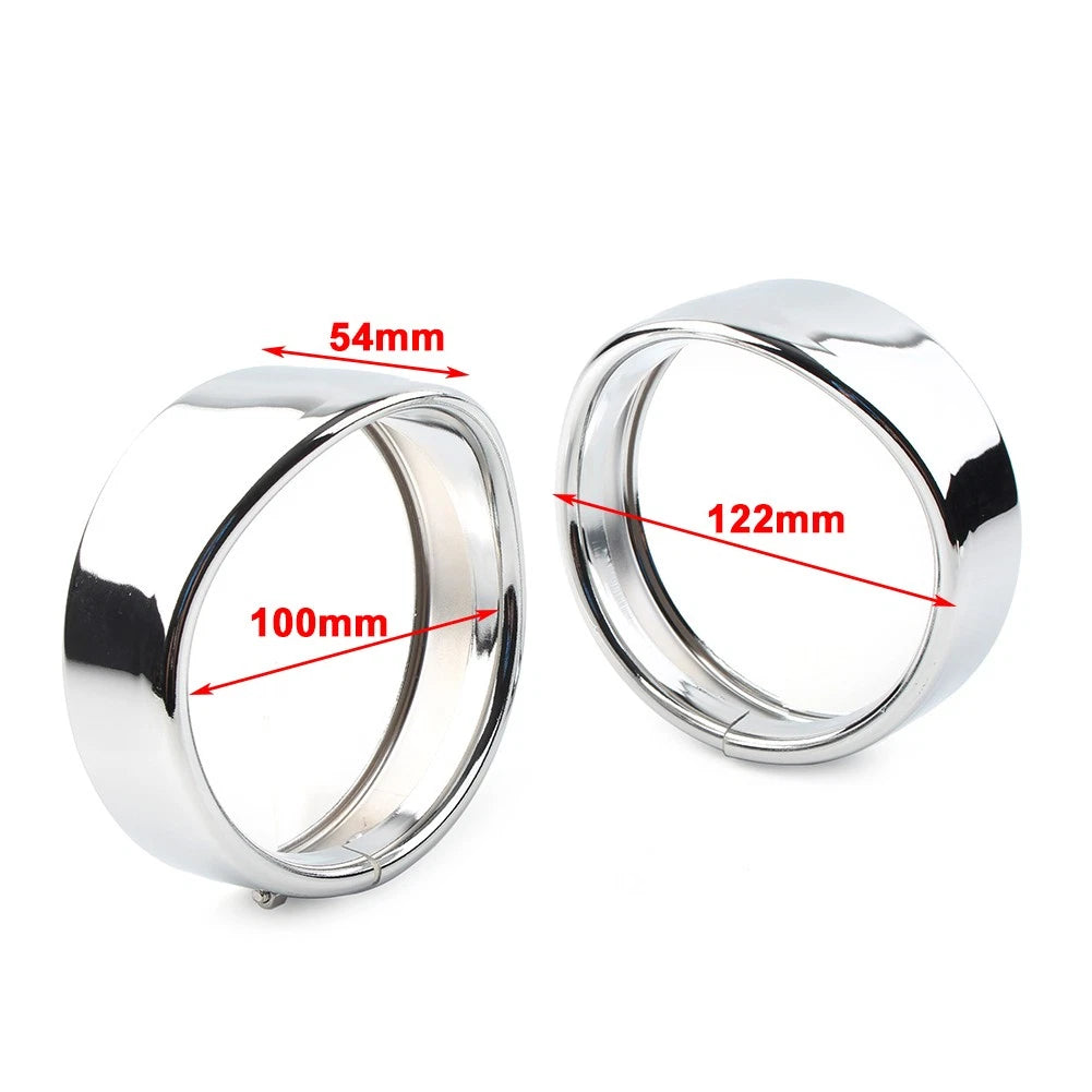 Chrome 4.5" Passing Lights Lamp Trim Ring Bezel Visor Cover For Harley FLHT FLHR