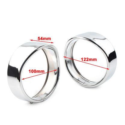 Chrome 4.5" Passing Lights Lamp Trim Ring Bezel Visor Cover For Harley FLHT FLHR