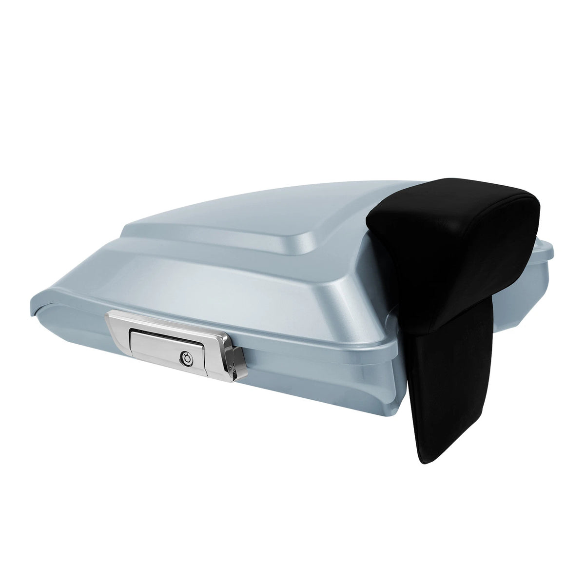 Silver Razor Trunk Backrest Pad Mount Rack For Harley Electra Street Glide 14-25