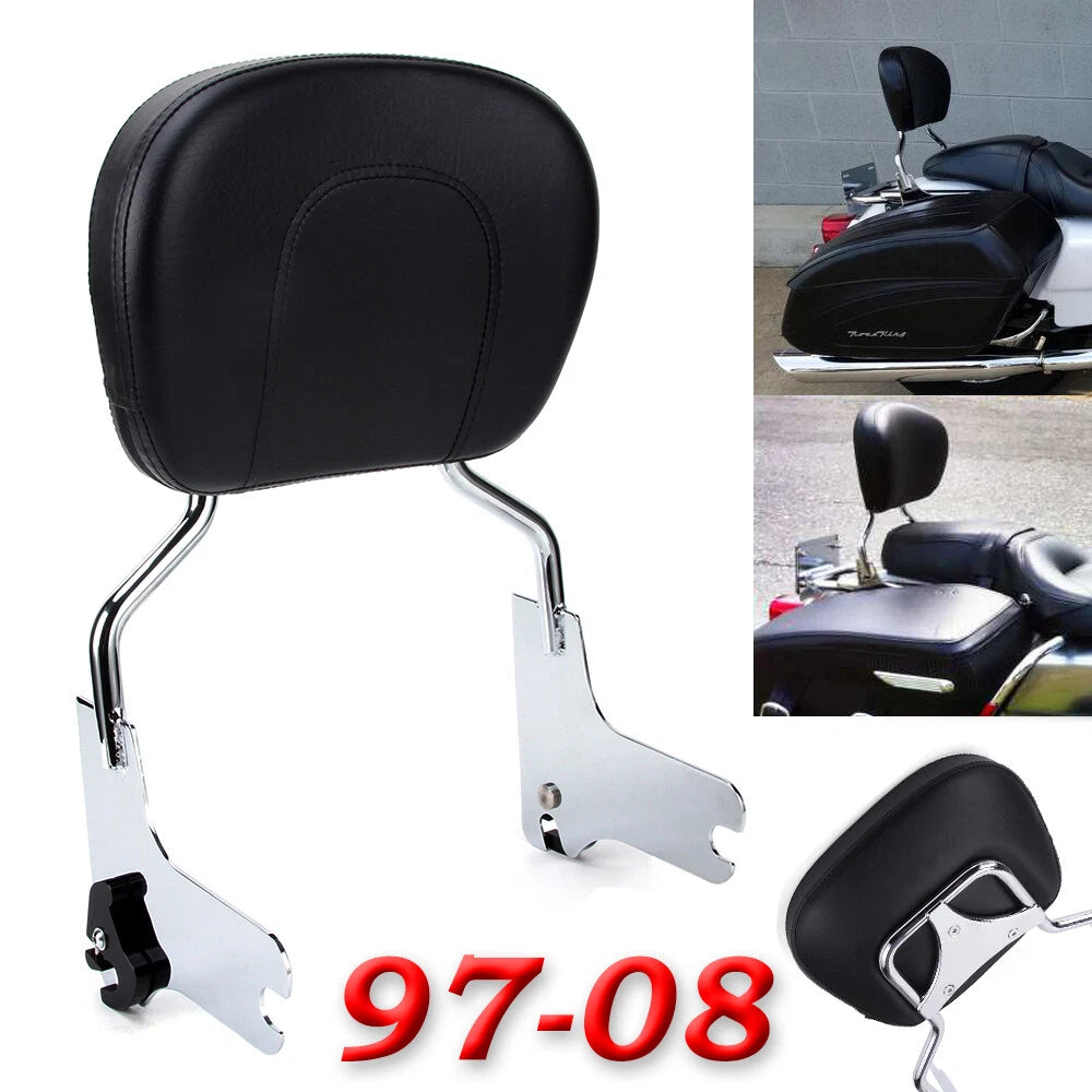 US Passenger Backrest Sissy Bar Pad For Harley Electra Glide Road King 1997-2008