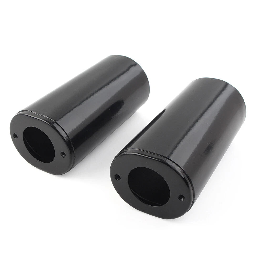 Pair 6.5" Fork Slider Covers Cowbell Black For Harley Touring FL 1984-2012 2013