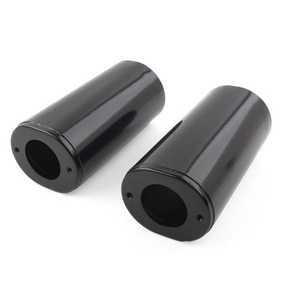 Pair 6.5" Fork Slider Covers Cowbell Black For Harley Touring FL 1984-2012 2013