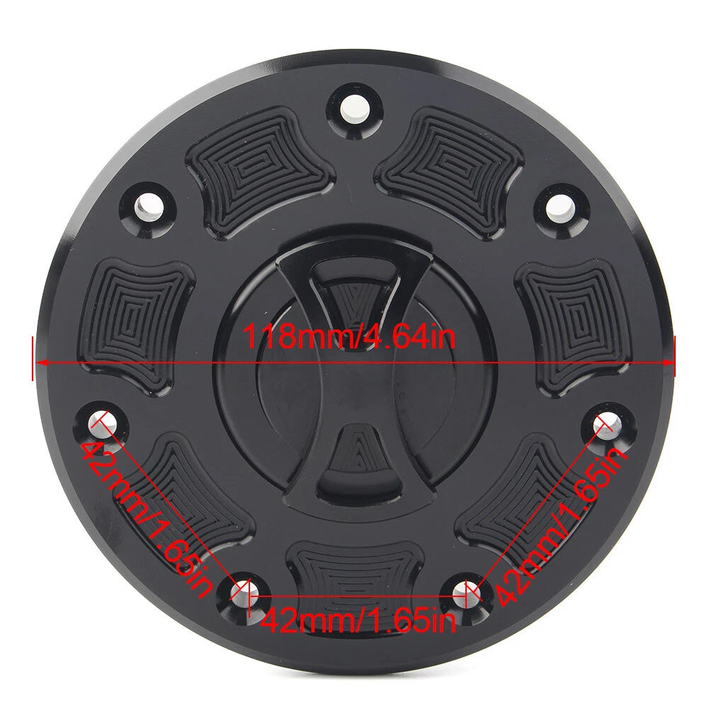 Fuel Gas Tank Cap Cover For Kawasaki NINJA 500 ZX-6 ZX-7 ZX-9 ZRX-1100 GPZ500 bk