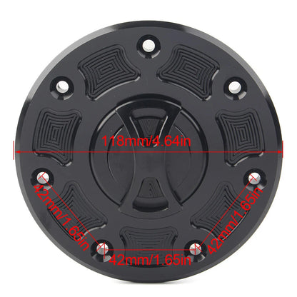 Fuel Gas Tank Cap Cover For Kawasaki NINJA 500 ZX-6 ZX-7 ZX-9 ZRX-1100 GPZ500 bk