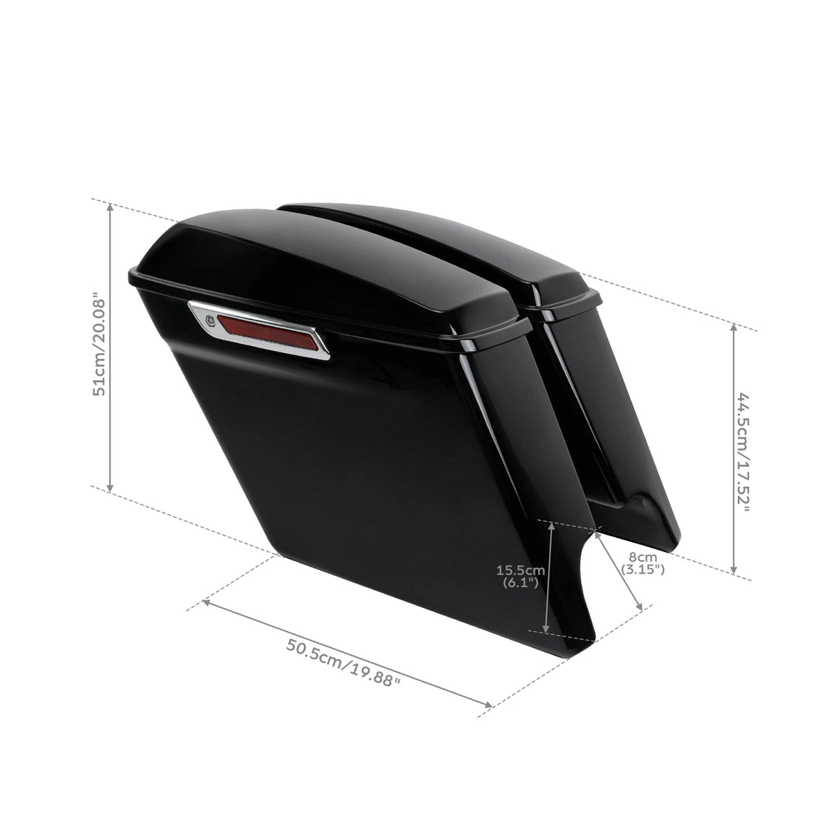 5" Stretched Hard Saddlebags Fit For Harley Softail Fatboy Cross Bones 1984-2017
