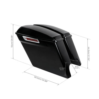5" Stretched Hard Saddlebags Fit For Harley Softail Fatboy Cross Bones 1984-2017