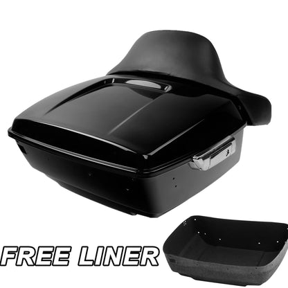 King Trunk w/ Backrest Pad Fit For Harley Touring Street Road Glide King 2014-26