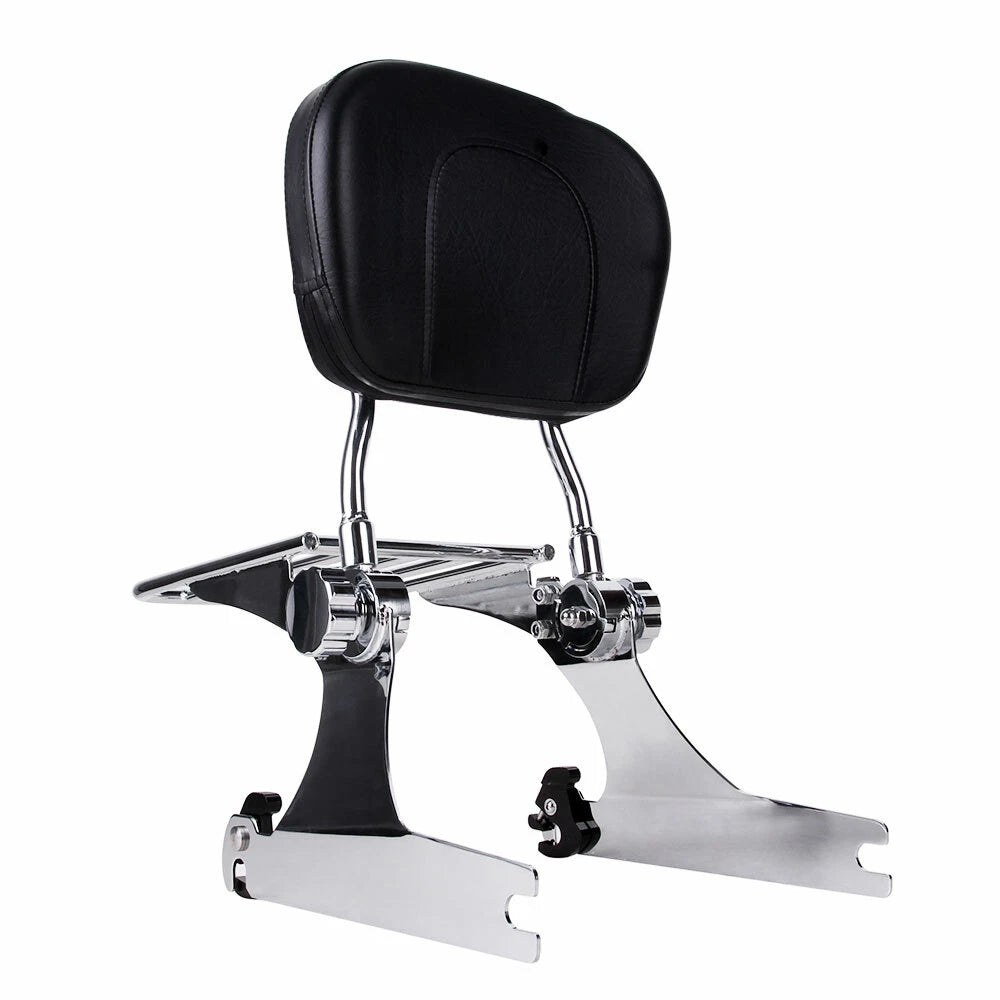 Passenger Adjustable Backrest Sissy Bar Luggage Rack For Harley Dyna FXD 2002-05