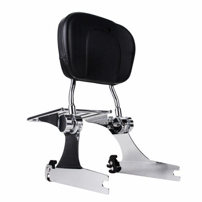 Passenger Adjustable Backrest Sissy Bar Luggage Rack For Harley Dyna FXD 2002-05