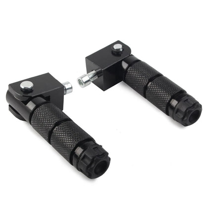 Universal 8mm Folding Passenger Foot Pegs for Electric Motor Bicycle ATV Black
