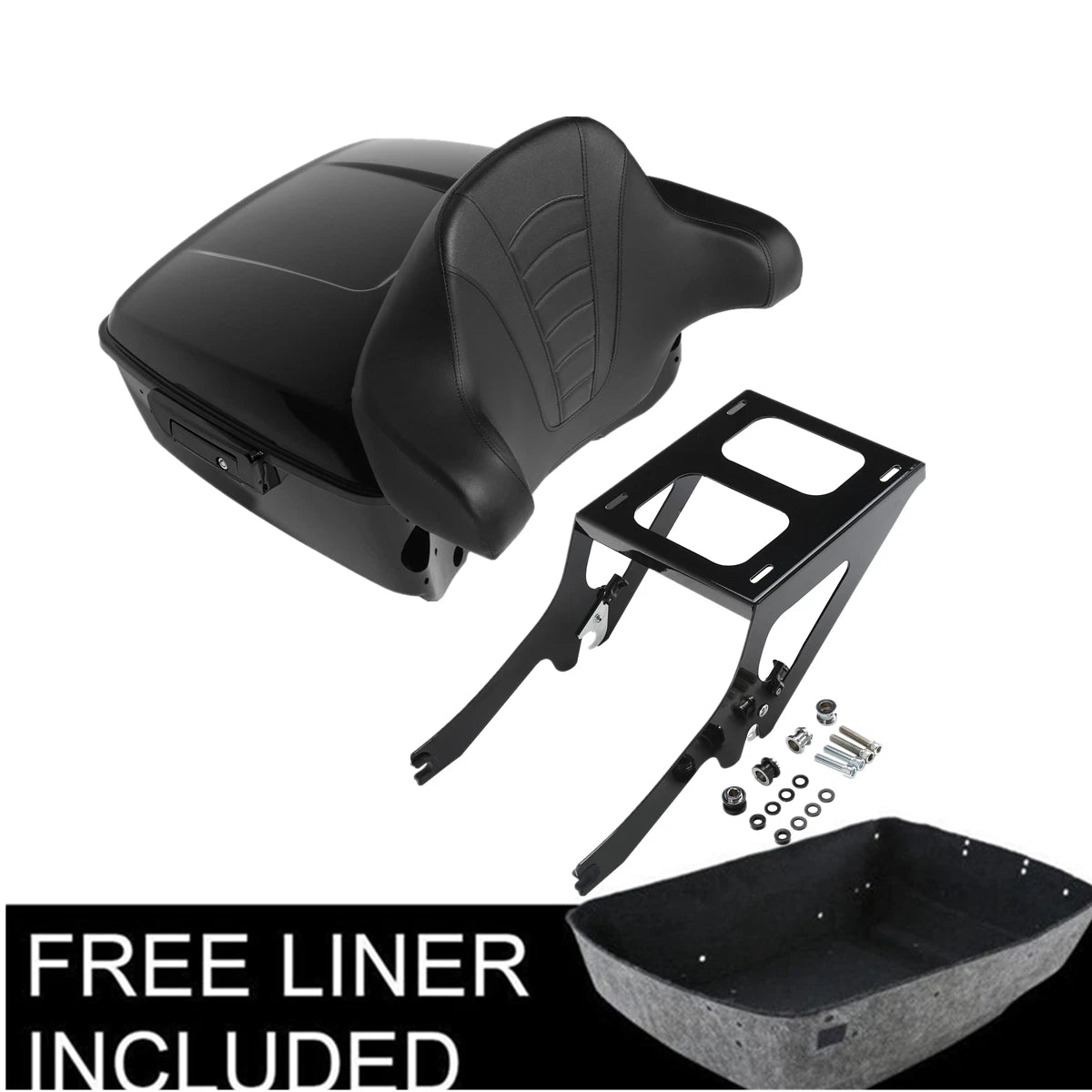 King Trunk Mount Rack Backrest Fit For Harley Deluxe Heritage Classic 2018-2025
