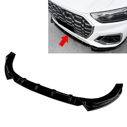 Glossy Black Front Bumper Spoiler Lip Splitter For Audi Q5 FY 2021-2024