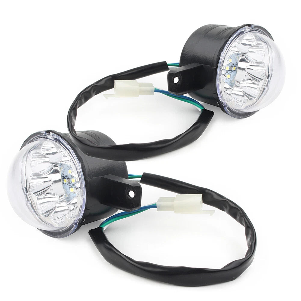 LED Headlight Lamp 3 wires For ATV Quad 110 125CC Taotao Coolster Gokart Pair US