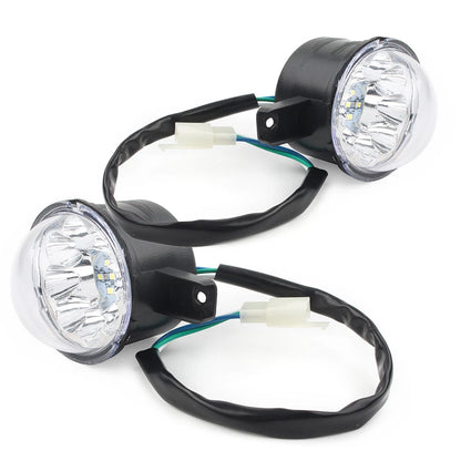 LED Headlight Lamp 3 wires For ATV Quad 110 125CC Taotao Coolster Gokart Pair US