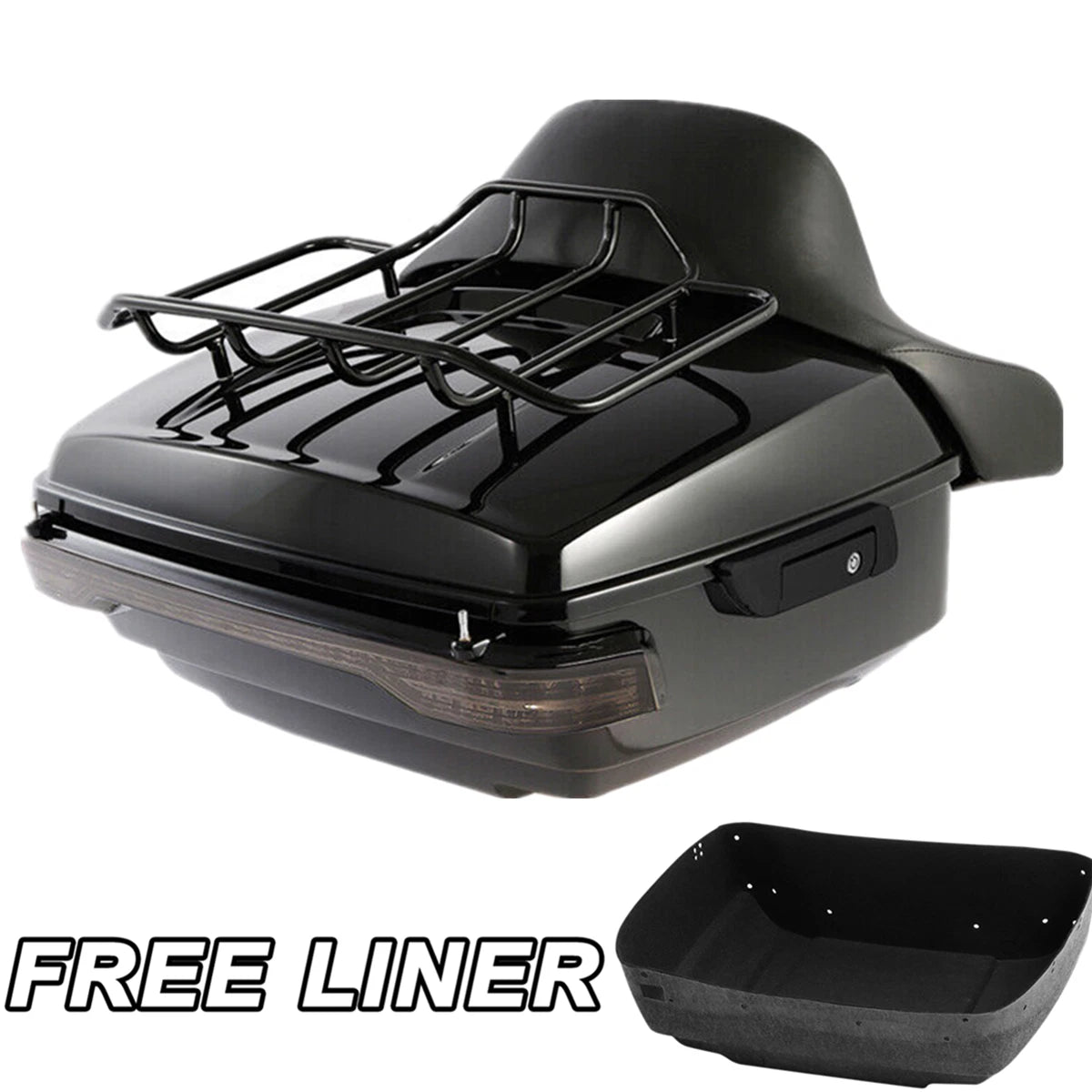 King Trunk Rack Pad LED Tail Light Fit For Harley Electra Glide 14-Up