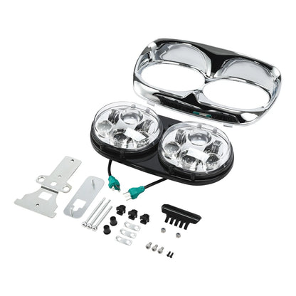 5.75" Dual LED Headlight Lamp Projector Fit For Harley Road Glide 1998-2013 2012