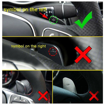 Steering Wheel Paddle Shifter Extension Silver for Mercedes-Benz A B C E CLA GLC