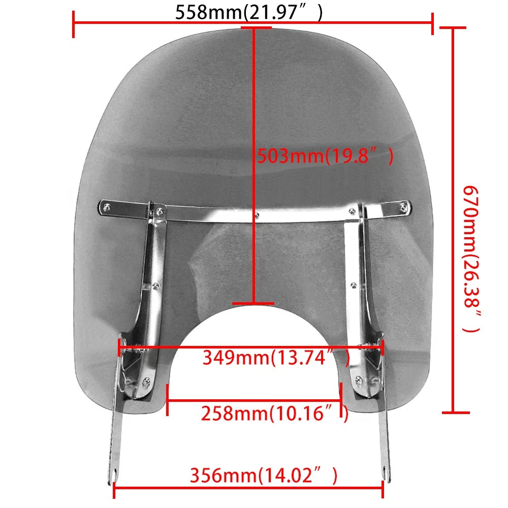 Detachable Windshield Windscreen & Bracket Mount For Harley Road King FLHR 94-25