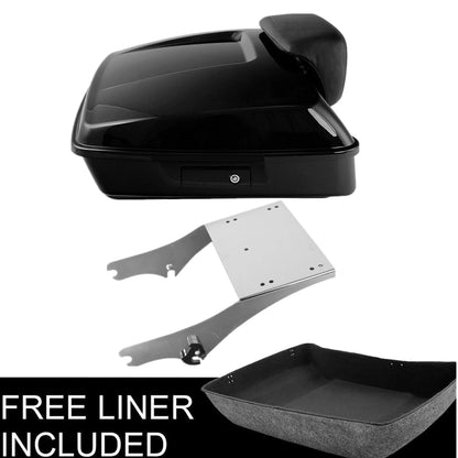 Chopped Trunk Pad Mount Rack Fit For Harley Touring Street Road Glide King 97-08