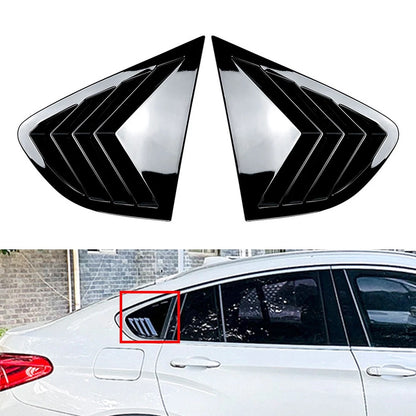 Glossy Black Rear Window Louver Shutter Cover Trim For BMW X4 F26 2014-2018