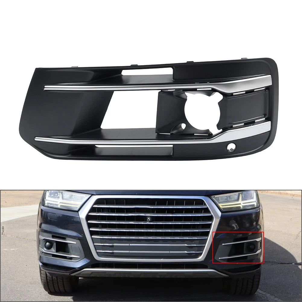 1 Piece Left Side Front Bumper Fog Light Grille Cover Fit For Audi Q7 2016-2019