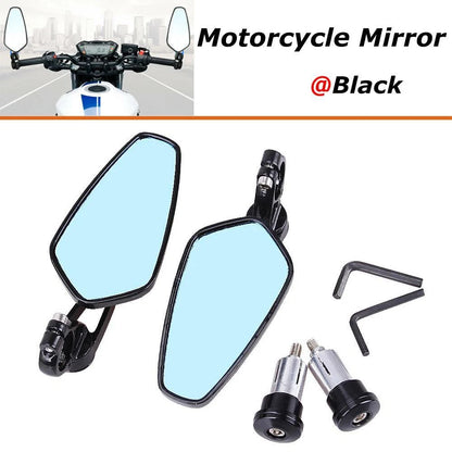 7/8" Motorcycle Handle Bar End Rearview Side Mirrors For Yamaha Honda Suzuki