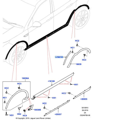 Rear Wheel Front Arch Door Molding For Land Rover Discovery Sport 15-22 LR058530