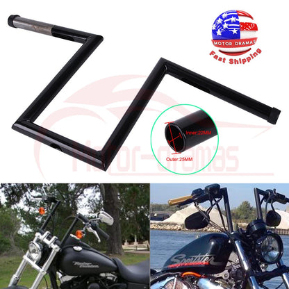 Motorcycle 1" Inch 25mm Handlebars Z Bar Drag Bar For Harley Yamaha Suzuki Honda