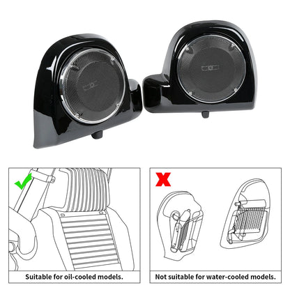6.5" Lower Vented Fairing Pods Box+Speaker+Grills Fit For Harley Touring 14-24