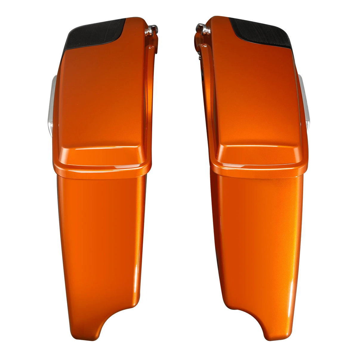 4"Stretched Saddlebags For Harley Street Glide 14-23 Scorched Orange/Black Denim