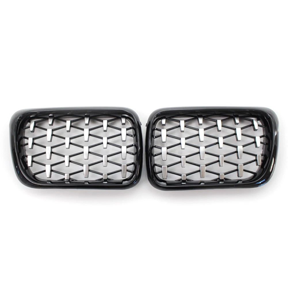 Front Grill Latest Style Shiny Black Frame Diamond For BMW E36 3 Series 97-99 US