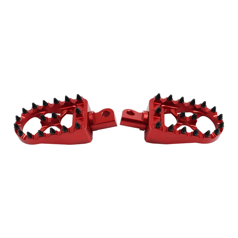 Wide Fat Foot Pegs MX Style Footpegs For Harley Dyna Sportster Fatboy Red+Black
