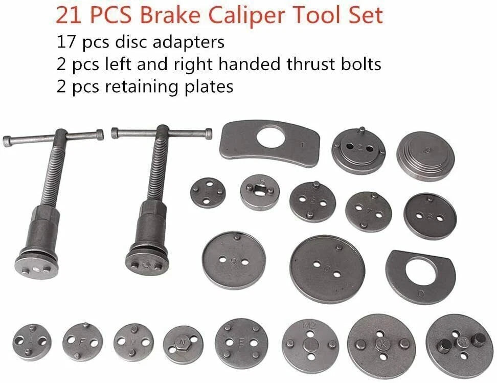 21pcs Disc Brake Caliper Wind Back Tool Brake Pad Piston Compressor Rewind