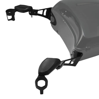 Black Rear Passenger Arm Rests W/ Drink Holder Fit For Harley Street Glide 14-Up