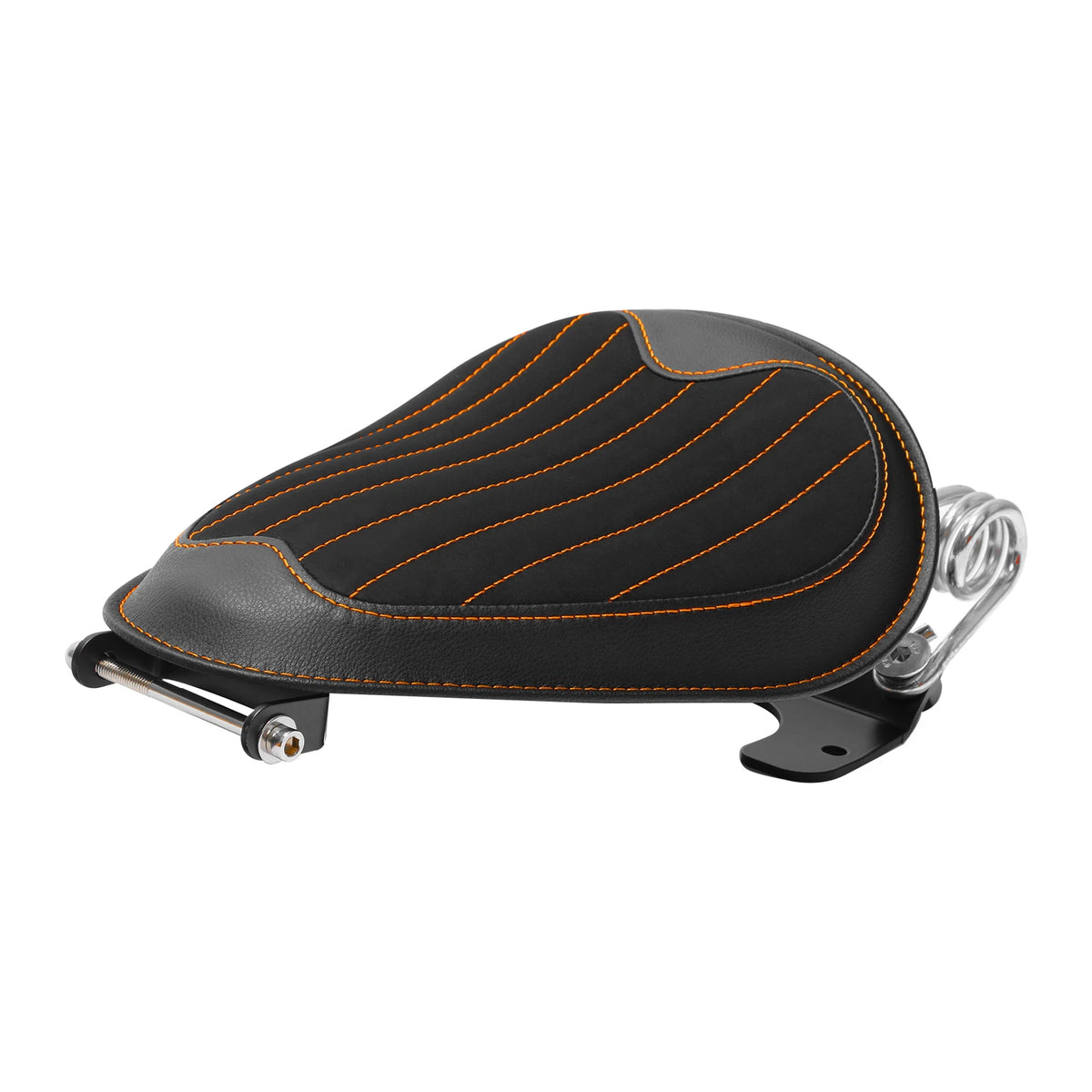 Black Orange Driver Solo Seat Fit For Harley Dyna Street Bob Low Rider 07-17 16