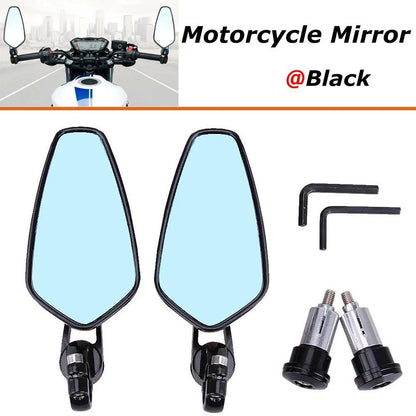 7/8" Motorcycle Handle Bar End Rearview Side Mirrors For Yamaha Honda Suzuki
