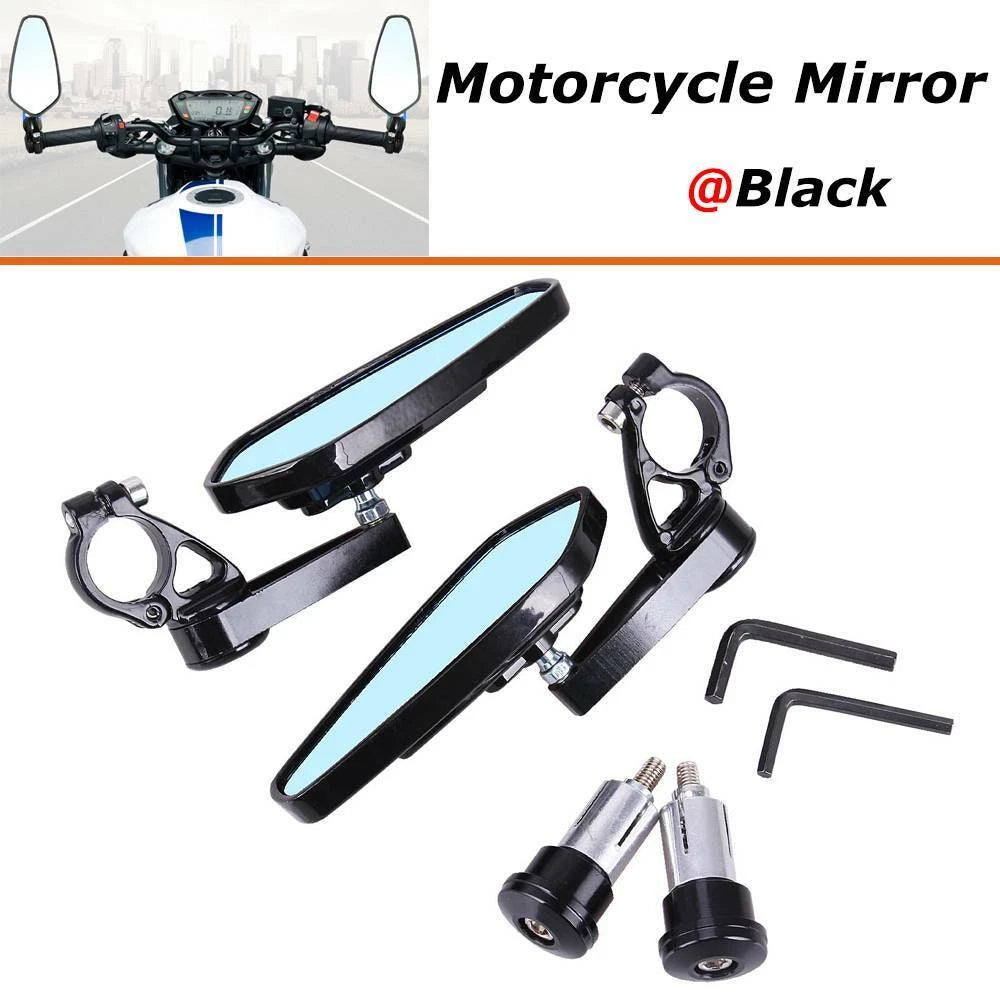 7/8" Motorcycle Handle Bar End Rearview Side Mirrors For Yamaha Honda Suzuki