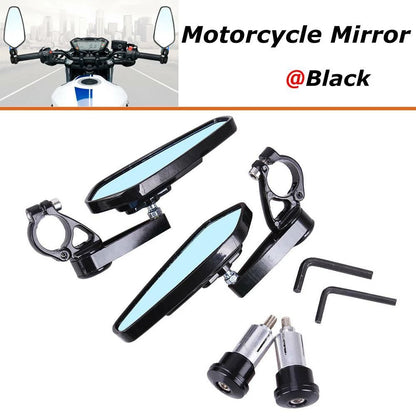 7/8" Motorcycle Handle Bar End Rearview Side Mirrors For Yamaha Honda Suzuki